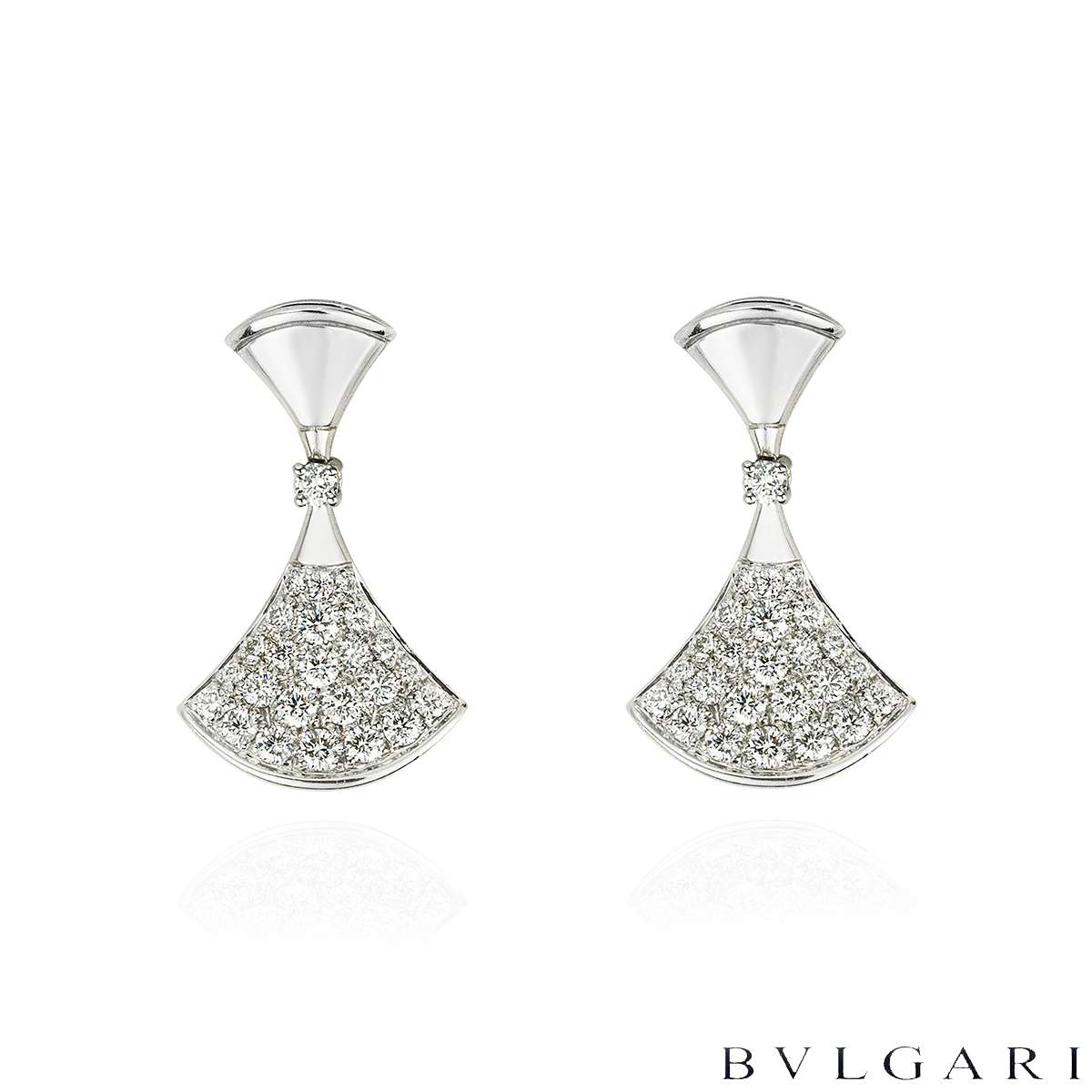 Bvlgari White Gold Diamond Divas Dream Earrings 0.94ct 351100 Bvlgari White Gold Diamond Divas Dream Earrings 0.94ct 351100